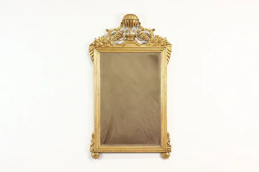 Main image of Italian Vintage Gilt Framed Beveled Wall Hanging Mirror, Hot Air Balloon