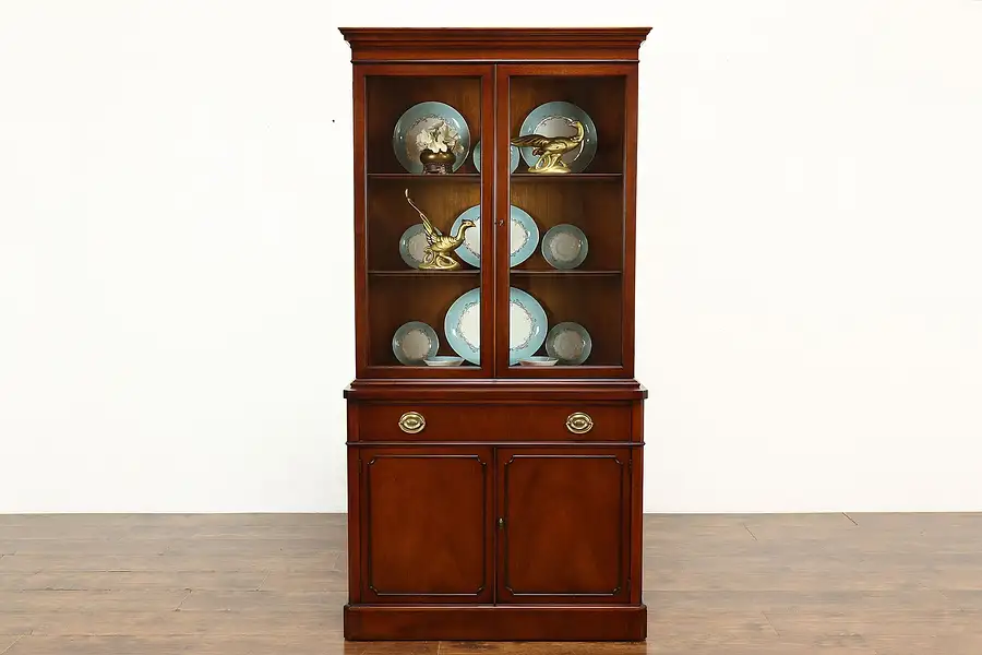 Main image of Georgian Style Vintage Mahogany China or Display Cabinet, Bookcase Drexel