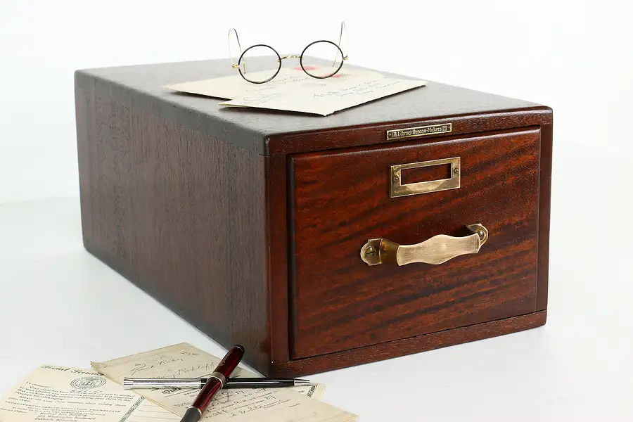 Main image of Desktop Antique Mahogany File Cabinet, Library Bureau