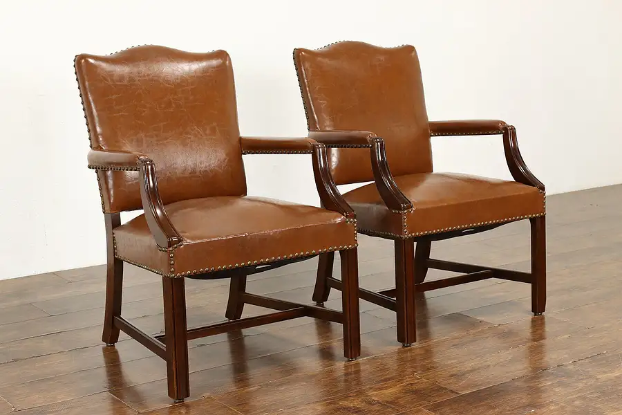 Main image of Pair of Traditional Vintage Office, Library or Desk Chairs