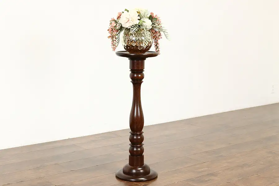 Main image of Traditional Antique Mahogany Sculpture Pedestal or Plant Stand