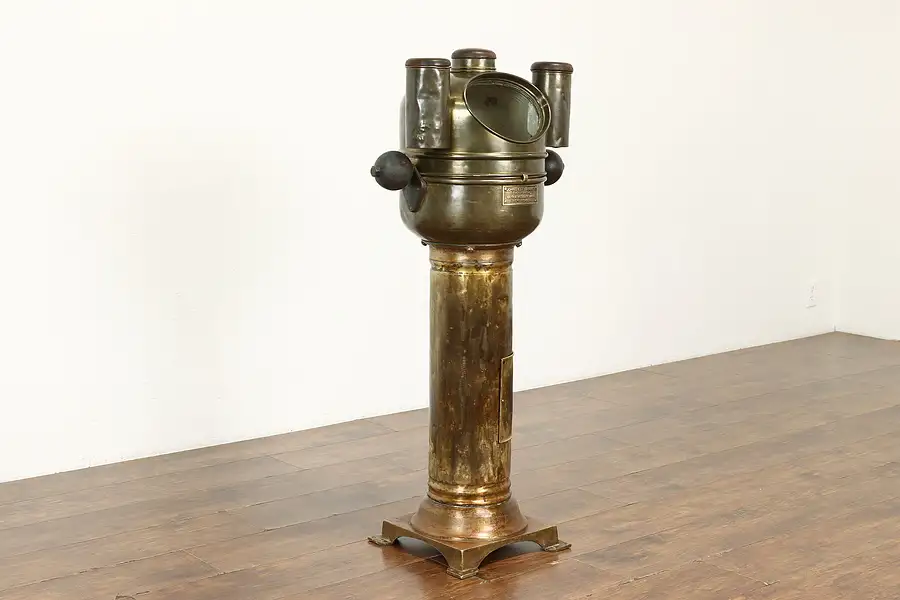 Main image of Industrial Salvage Antique Bronze & Brass Ship Binnacle Compass, Tilly