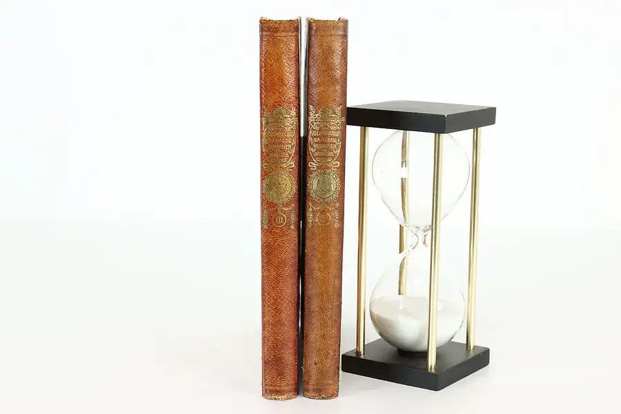 Main image of Pair of Leatherbound Antique 1912 Danish Books, Gyllembourg