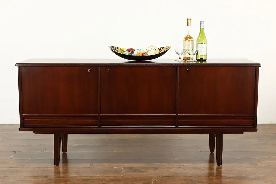 Main image of Midcentury Modern Vintage Teak Credenza Sideboard, Server, TV Console