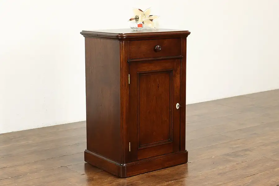 Main image of Victorian Antique Walnut Nightstand, End or Lamp Table