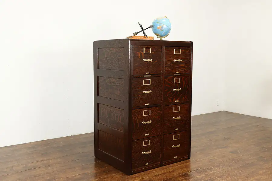 Main image of Oak Quarter Sawn Antique Double Office File Cabinet, Library Bureau