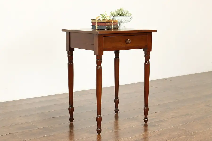 Main image of Country Sheraton Cherry Antique Farmhouse End or Lamp Table, Nightstand