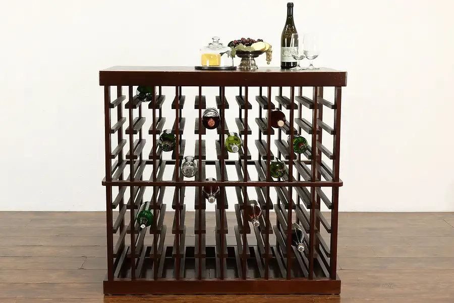 Main image of Farmhouse Antique Rustic Country Pine Cubby or Wine Rack