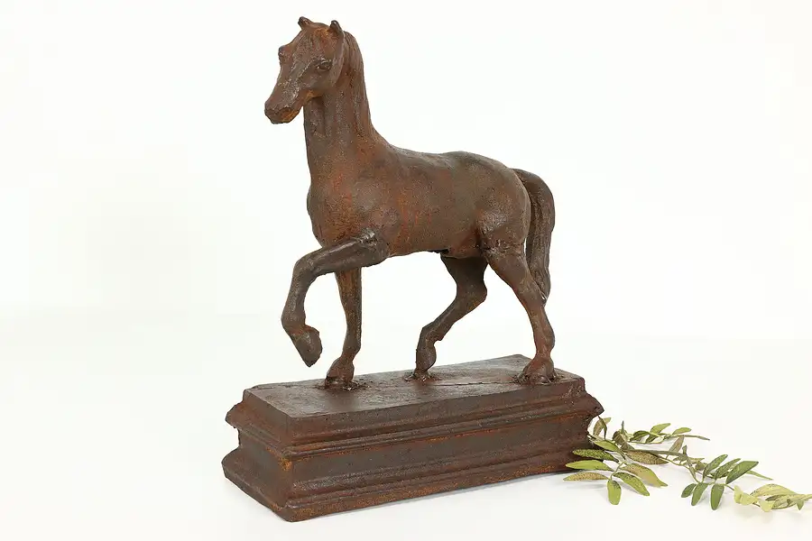 Main image of Horse Farmhouse Vintage Rustic Statue, Cast Iron Doorstop Sculpture