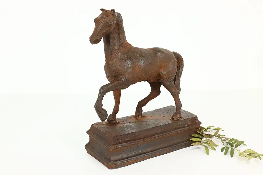 Main image of Horse Farmhouse Vintage Rustic Statue, Cast Iron Doorstop Sculpture