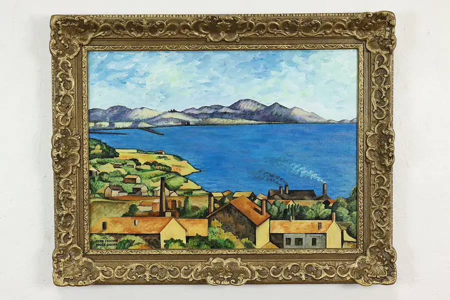 Main image of Bay of Marseille after Cezanne Original Acrylic Painting, Bodden 30"