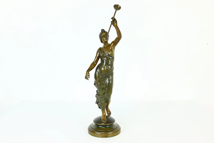 Main image of Art Nouveau Antique Patinated Sculpture, Aurora Goddess of Dawn, B & H