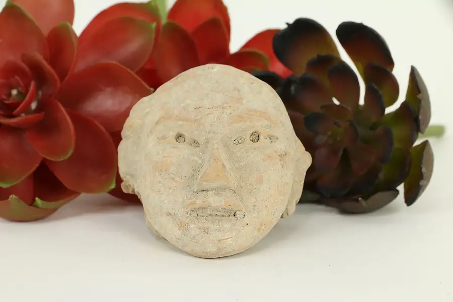 Main image of Pre-Columbian Mayan Style Miniature Terracotta Red Clay Head Age Unknown