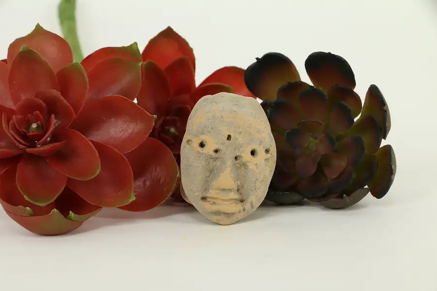 Main image of Pre-Columbian Mayan Style Miniature Terracotta Red Clay Head Age Unknown