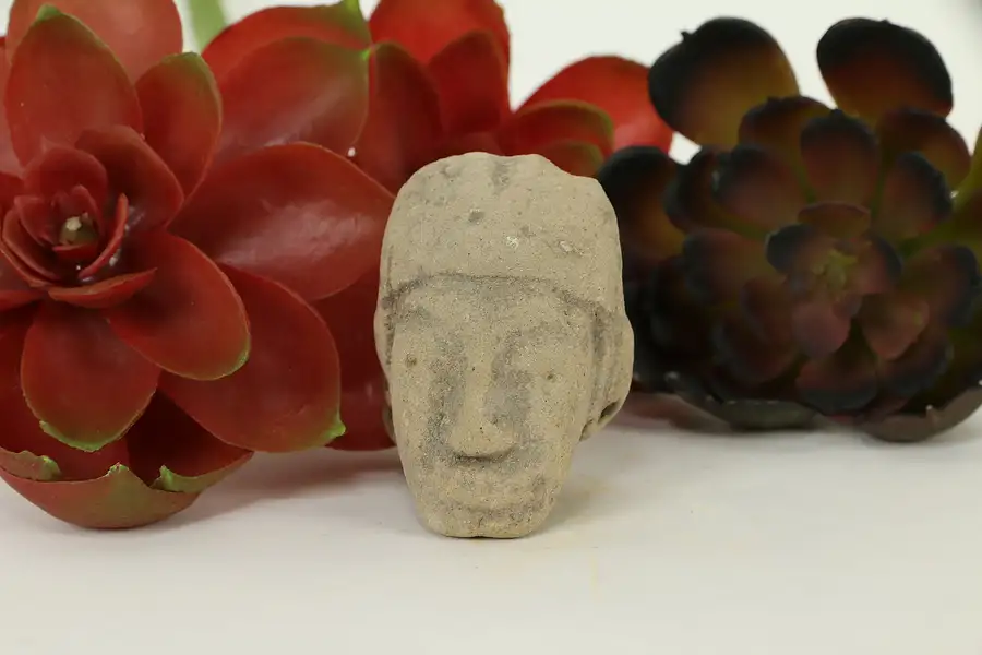 Main image of Pre-Columbian Mayan Style Miniature Terracotta Red Clay Head Age Unknown