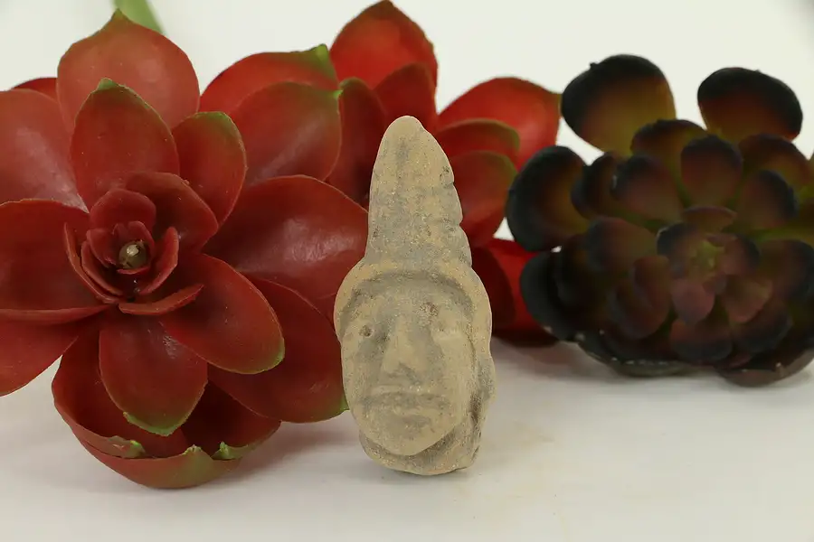 Main image of Pre-Columbian Mayan Style Miniature Terracotta Red Clay Head Age Unknown