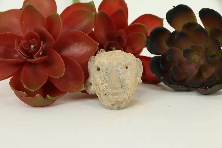 Main image of Pre-Columbian Mayan Style Miniature Terracotta Red Clay Head Age Unknown