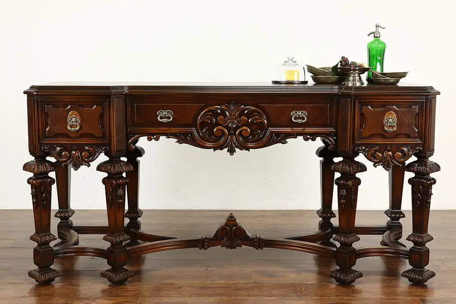 Main image of Tudor Antique Walnut Sideboard, Server, Buffet, Hall Console, Rockford