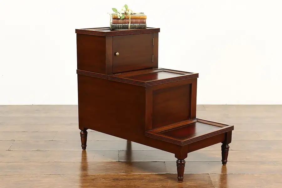 Main image of Traditional Federal Vintage Mahogany Library or Bed Steps with Storage