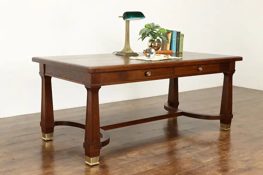 Main image of Traditional Vintage Walnut Library, Office or Conference Table, Lincoln