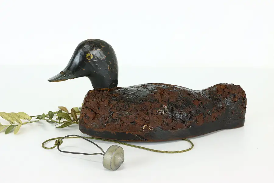 Main image of Farmhouse Carved Folk Art Antique Duck Decoy Cork Sculpture