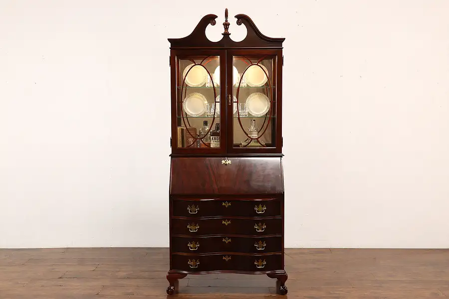 Main image of Traditional Georgian Vintage Mahogany Secretary Desk & Bookcase, Jasper