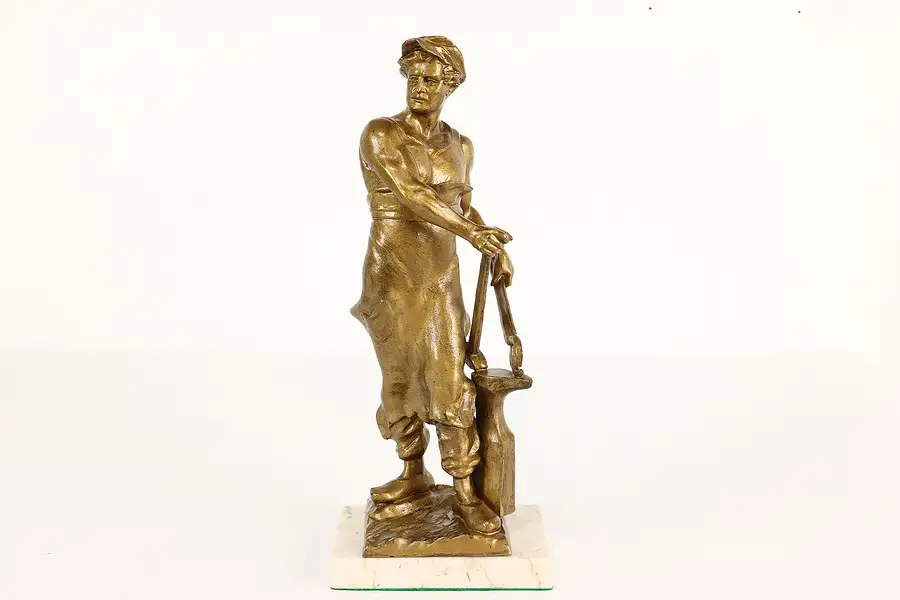 Main image of Blacksmith Statue German Antique Sculpture on Marble Base