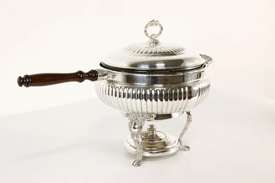 Main image of Silverplate Vintage Chafing Dish, Liner & Burner, Sheridan by Taunton