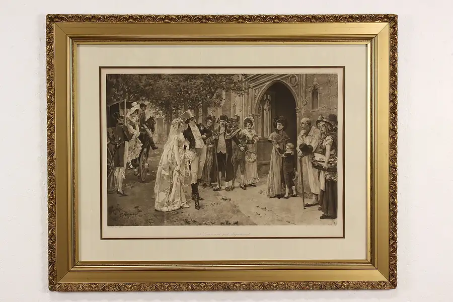 Main image of Impediment to Wedding Party Antique Victorian Engraving, Glindoni 44"