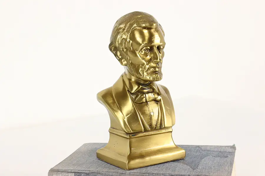 Main image of Abraham Lincoln Vintage Sculpture Bust, Bronze Finish