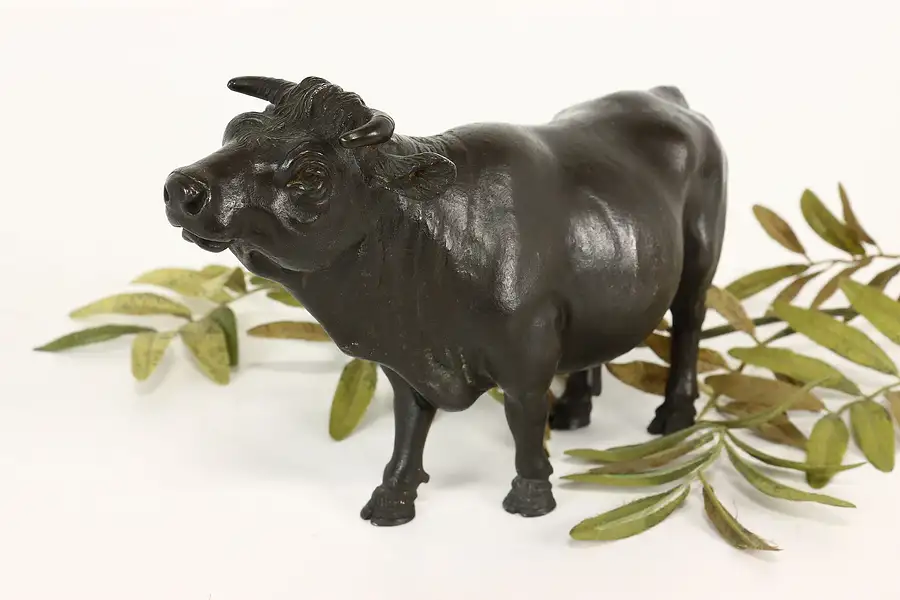 Main image of Farmhouse Antique Statue Bronze Cow Sculpture