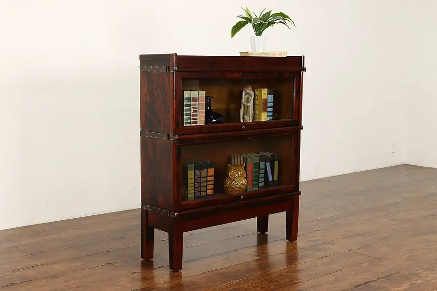 Main image of Arts & Crafts Antique 2 Stack Craftsman Lawyer Bookcase, Melton-Rhodes