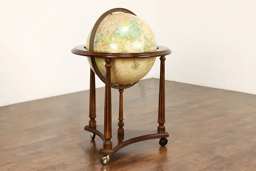 Main image of Replogle Heirloom Vintage Lighted 16" Globe of the World, Floor Stand