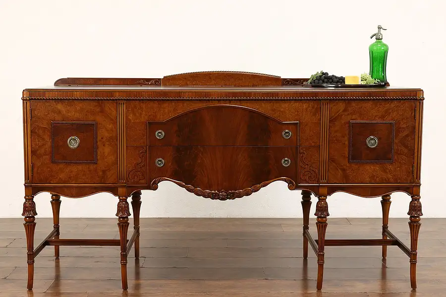 Main image of French Design Vintage Carved Walnut Sideboard or Buffet, Berkey & Gay