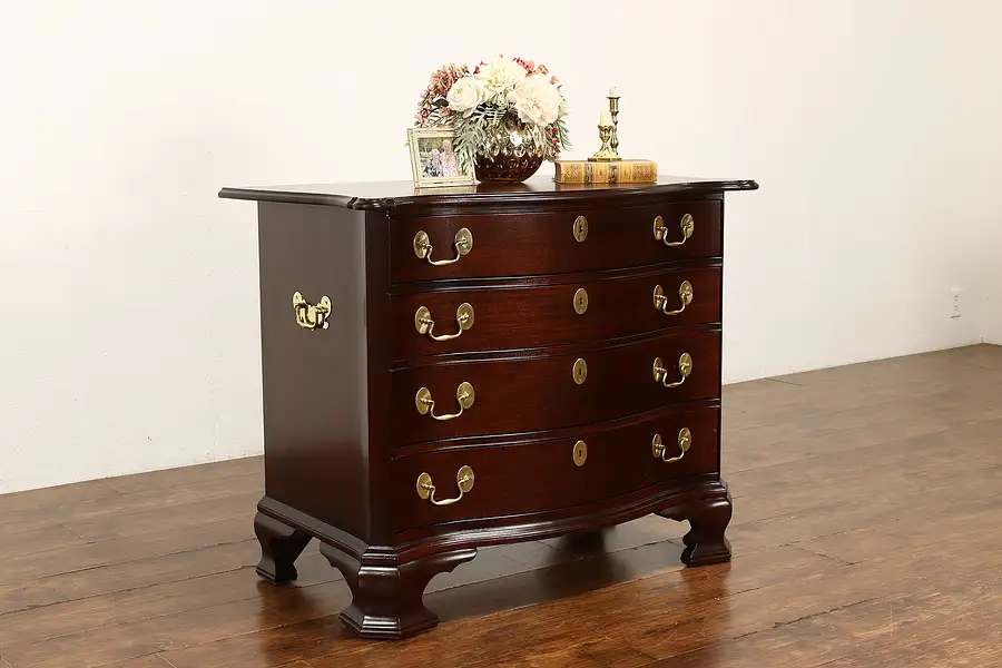 Main image of Georgian Design Vintage Mahogany Serpentine Front Hall Chest or Dresser