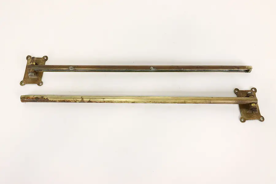 Main image of Pair of Antique Architectural Salvage Brass Towel Bars or Arms