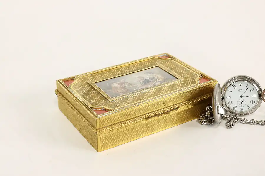 Main image of French Antique Gilt Bronze Jewelry or Keepsake Box, France