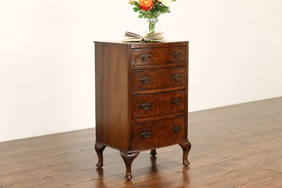 Main image of Georgian Design Antique English Nightstand, Small Chest or End Table