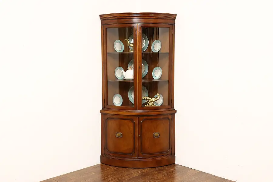 Main image of Federal Design Vintage Mahogany Corner China Cabinet, Cupboard, Drexel