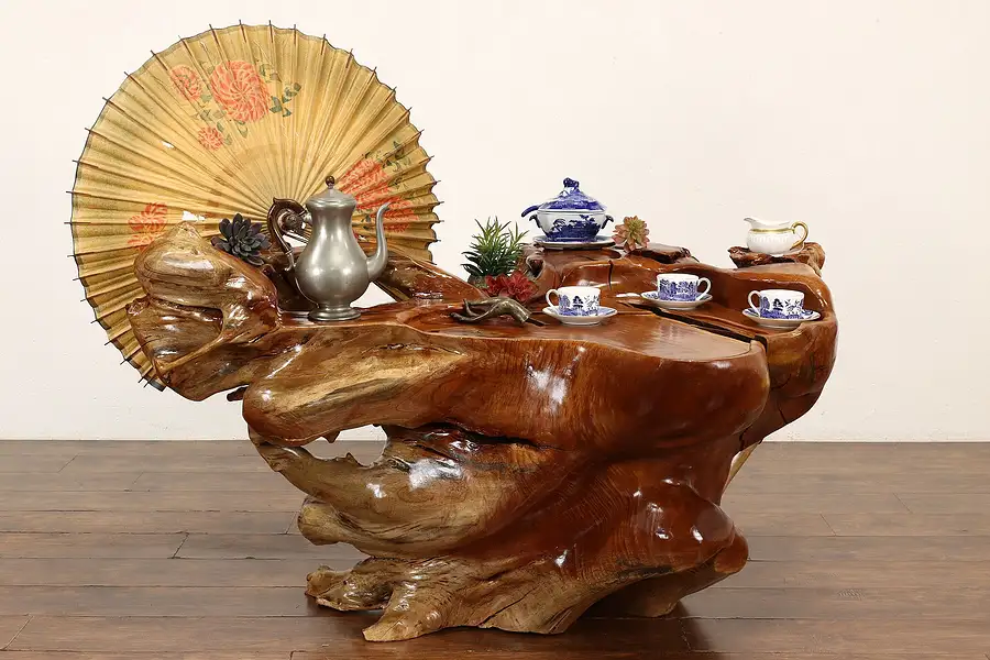 Main image of Chinese Traditional Antique Teak Stump Root Gongfu Ceremonial Tea Table