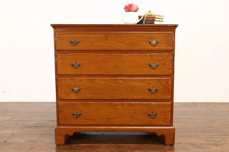 Main image of Farmhouse Georgian Antique Primitive Country Pine Dresser or Linen Chest