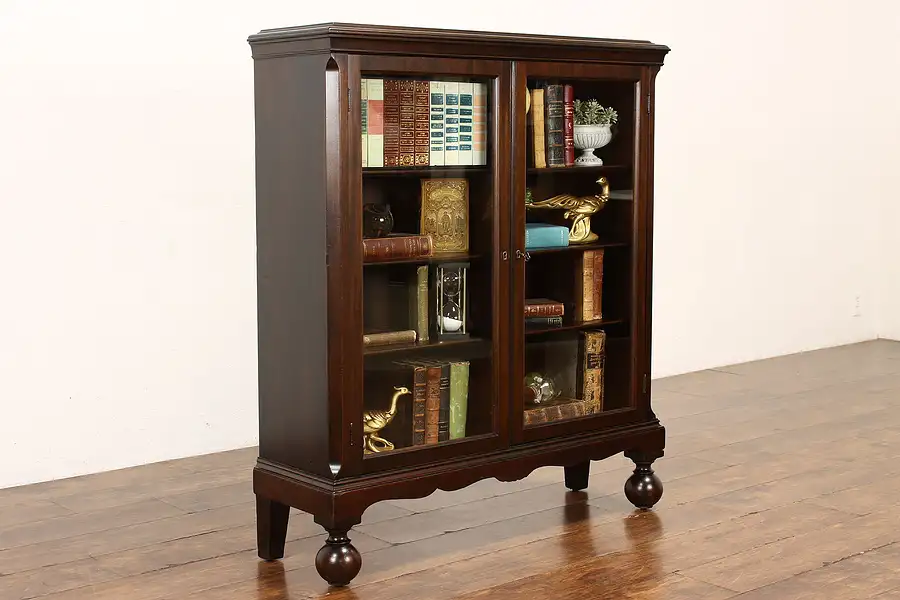 Main image of English Tudor Vintage Mahogany Office or Library Bookcase, Little NY