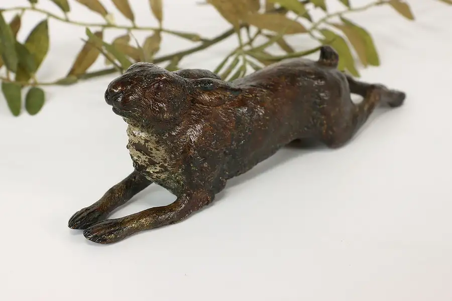 Main image of Farmhouse Hare or Rabbit Antique Bronze Sculpture