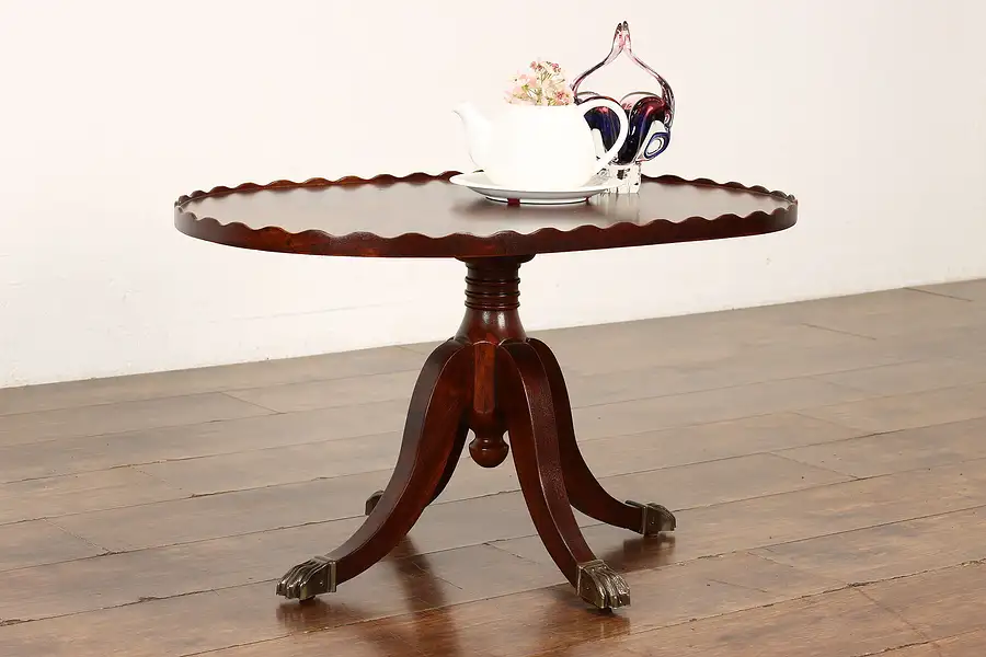 Main image of Georgian Design Vintage Flame Grain Mahogany Coffee Table, Paw Feet