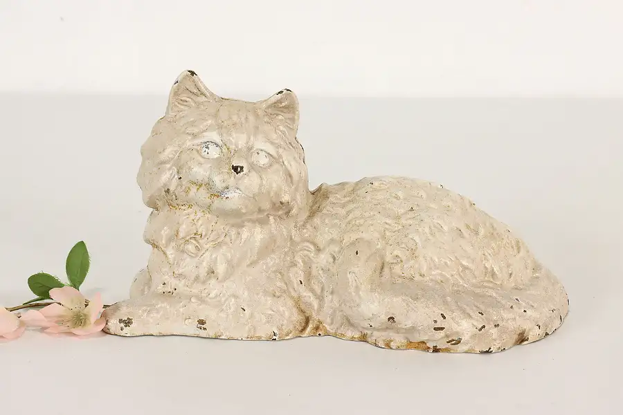 Main image of Victorian Farmhouse Antique Painted Cast Iron Persian Cat Door Stop