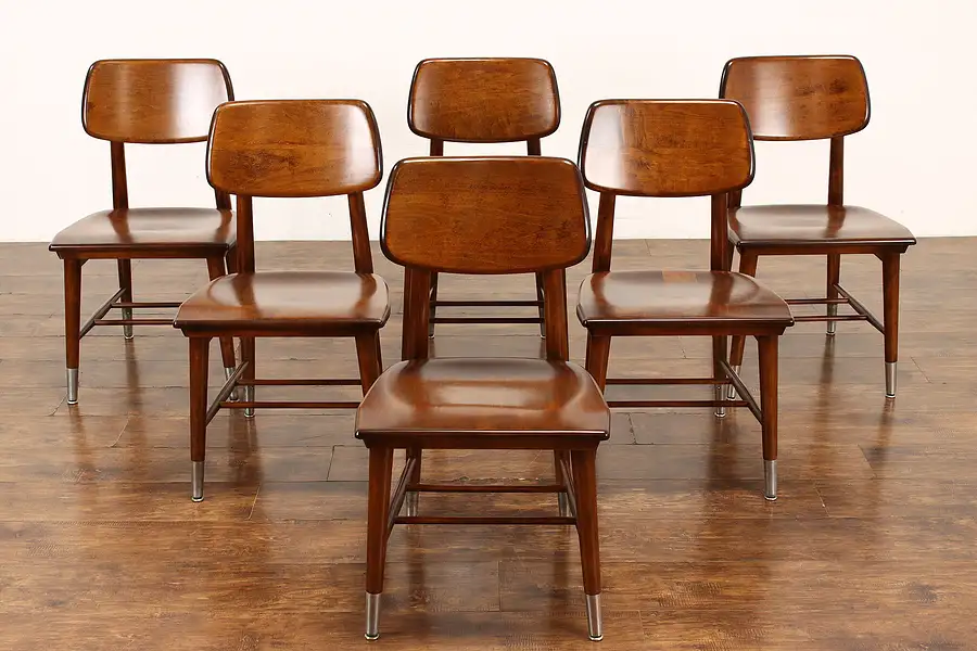 Main image of Set of 6 Midcentury Modern Vintage Dining or Office Chairs, Sjöström