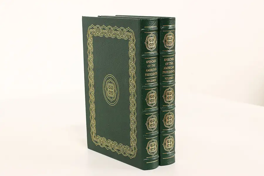 Main image of Easton Pair of American President Speeches Leatherbound Gold Tooled Books