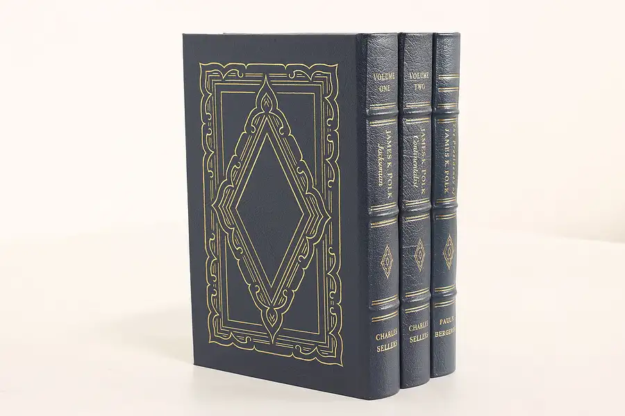 Main image of Easton Set of 3 President James K. Polk Leatherbound Gold Tooled Books