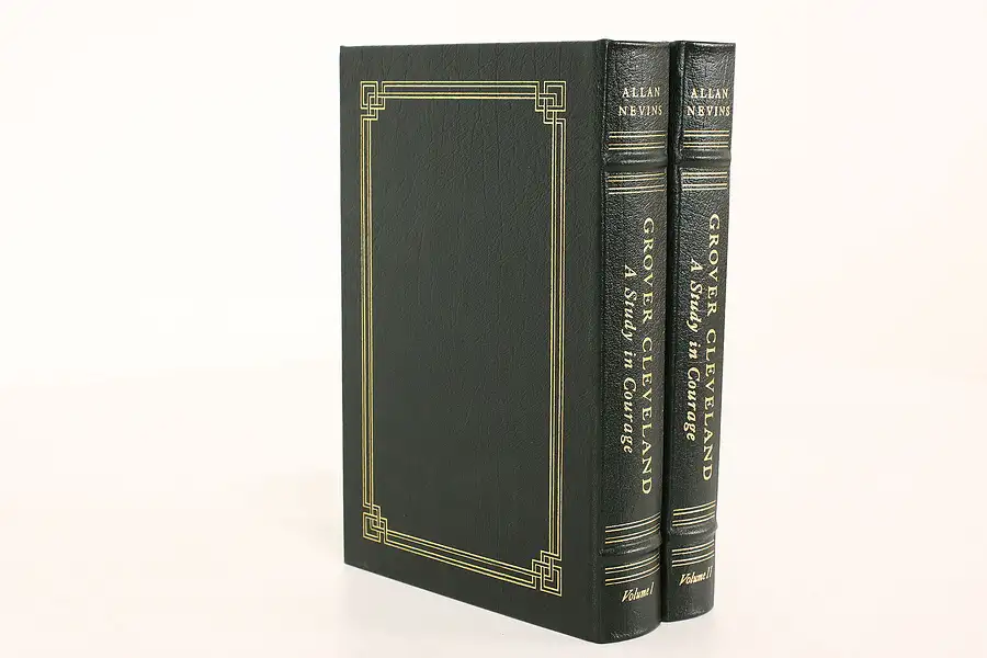 Main image of Easton Pair of President Grover Cleveland Leatherbound Gold Tooled Books