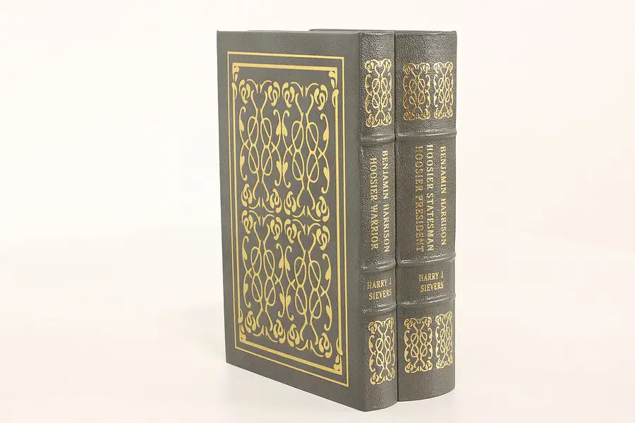 Main image of Easton Pair of American President Leather & Gold Tooled Books, Hoover